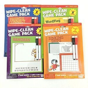 Dry Erase Wipe clean/travel games 4 pack/ 2 games each pack NEW